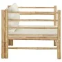 Sofá de jardín de bambú con cojines blanco crema de vidaXL, Sofás modulares de exterior - Ref: Foro24-313148, Precio: 145,66 ...