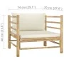 Bamboo garden sofa with cream white cushions by vidaXL, Modular outdoor sofas - Ref: Foro24-313148, Price: 145,66 €, Discount: %