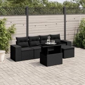 6-piece garden sofa set with black synthetic rattan cushions by , Garden sets - Ref: Foro24-3269125, Price: 448,57 €, Discoun...