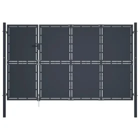 Anthracite grey steel garden gate 350x150 cm by , garden gates - Ref: Foro24-144538, Price: 736,41 €, Discount: %