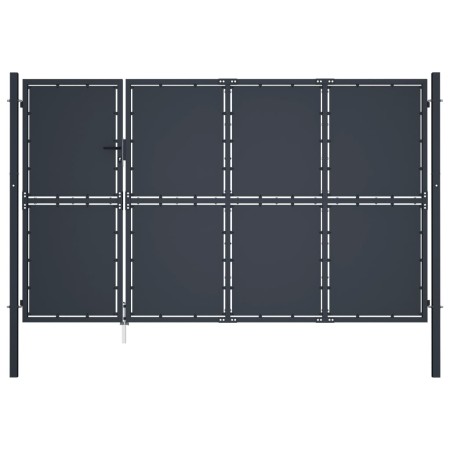 Puerta de jardín de acero gris antracita 350x150 cm de , Puertas de jardín - Ref: Foro24-144538, Precio: 770,94 €, Descuento: %