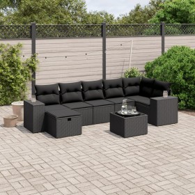 Set de sofás de jardín 8 piezas y cojines ratán sintético negro de , Conjuntos de jardín - Ref: Foro24-3264441, Precio: 534,2...