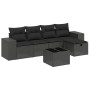 Set de sofás de jardín 6 piezas y cojines ratán sintético negro de , Conjuntos de jardín - Ref: Foro24-3264401, Precio: 396,9...