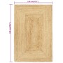 Alfombra de yute tejida a mano natural 120x180 cm en Alfombras | Comprar online en Foru.es