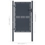 Puerta de jardín de acero gris antracita 100x175 cm de , Puertas de jardín - Ref: Foro24-144521, Precio: 324,30 €, Descuento: %