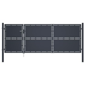Puerta de jardín de acero gris antracita 350x125 cm de , Puertas de jardín - Ref: Foro24-144537, Precio: 653,07 €, Descuento: %