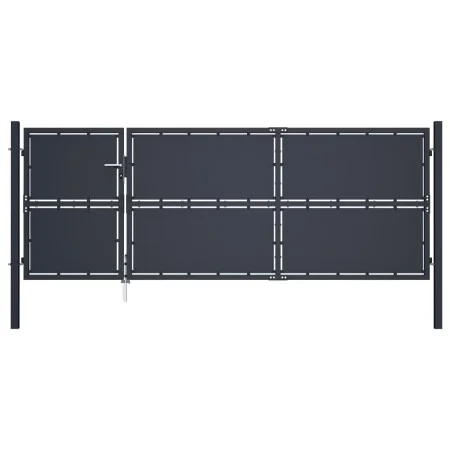Puerta de jardín de acero gris antracita 350x125 cm de , Puertas de jardín - Ref: Foro24-144537, Precio: 625,18 €, Descuento: %