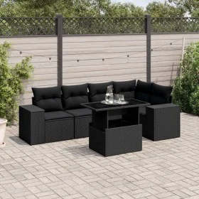 Set de sofás de jardín 6 piezas y cojines ratán sintético negro de , Conjuntos de jardín - Ref: Foro24-3269145, Precio: 494,7...
