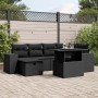 Set de sofás de jardín 7 pzas con cojines ratán sintético negro de , Conjuntos de jardín - Ref: Foro24-3275295, Precio: 526,5...