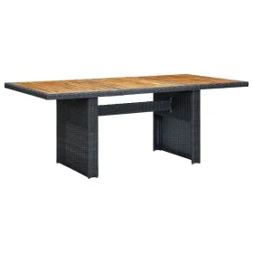Synthetic rattan garden table solid dark gray acacia wood by vidaXL, Garden tables - Ref: Foro24-313310, Price: 190,08 €, Dis...