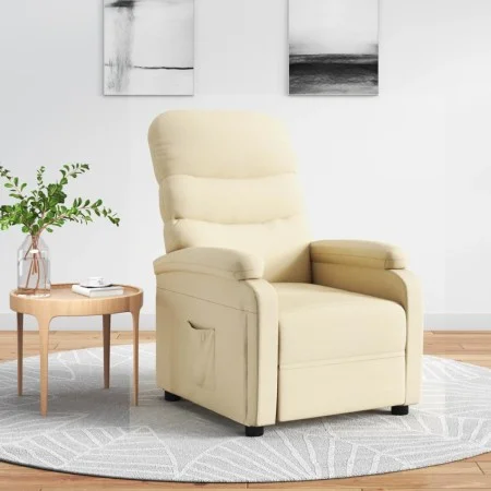 Sillón reclinable de tela crema de , Sillones - Ref: Foro24-344899, Precio: 202,07 €, Descuento: %