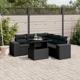 Set de sofás de jardín 6 piezas y cojines ratán sintético negro de , Conjuntos de jardín - Ref: Foro24-3269155, Precio: 494,7...