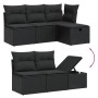 Set de comedor de jardín 7 pzas y cojines ratán sintético negro de , Conjuntos de jardín - Ref: Foro24-3264421, Precio: 478,0...