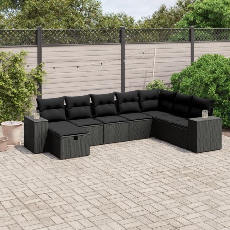 Set de sofás de jardín 8 piezas y cojines ratán sintético negro de , Conjuntos de jardín - Ref: Foro24-3264511, Precio: 548,5...