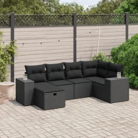 Set de sofás de jardín 6 piezas y cojines ratán sintético negro de , Conjuntos de jardín - Ref: Foro24-3264411, Precio: 445,3...