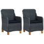 Sillas de jardín con cojines 2 uds ratán sintético gris oscuro de vidaXL, Sillas de jardín - Ref: Foro24-313315, Precio: 176,...