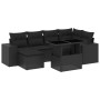 Set de sofás de jardín 7 pzas con cojines ratán sintético negro de , Conjuntos de jardín - Ref: Foro24-3269305, Precio: 511,9...