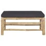 Reposapiés de jardín bambú con cojín gris oscuro de vidaXL, Sofás modulares de exterior - Ref: Foro24-313155, Precio: 84,85 €...