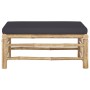 Reposapiés de jardín bambú con cojín gris oscuro de vidaXL, Sofás modulares de exterior - Ref: Foro24-313155, Precio: 80,39 €...