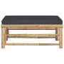 Reposapiés de jardín bambú con cojín gris oscuro de vidaXL, Sofás modulares de exterior - Ref: Foro24-313155, Precio: 80,39 €...