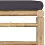 Reposapiés de jardín bambú con cojín gris oscuro de vidaXL, Sofás modulares de exterior - Ref: Foro24-313155, Precio: 84,85 €...
