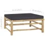 Reposapiés de jardín bambú con cojín gris oscuro de vidaXL, Sofás modulares de exterior - Ref: Foro24-313155, Precio: 84,85 €...