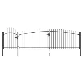 Gartentor mit Lanzenzaunspitze 5x1,75 m schwarz von , Gartentore - Ref: Foro24-146323, Preis: 424,94 €, Rabatt: %
