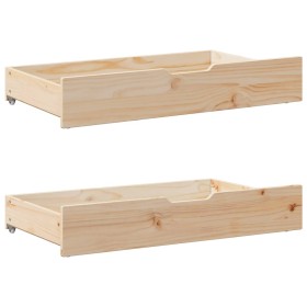 Cajones debajo de cama con ruedas 2 uds madera maciza de pino de , Cajones de almacenaje doméstico - Ref: Foro24-850920, Prec...