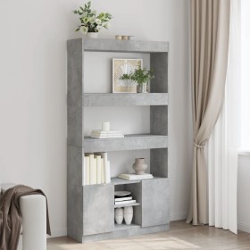 Aparador alto madera de ingeniería gris hormigón 92x33x180 cm de , Librerías y estanterías - Ref: Foro24-3309621, Precio: 106...