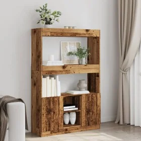 Aparador alto madera ingeniería madera envejecida 92x33x140 cm de , Librerías y estanterías - Ref: Foro24-3309616, Precio: 91...