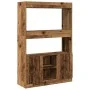 Aparador alto madera ingeniería madera envejecida 92x33x140 cm de , Librerías y estanterías - Ref: Foro24-3309616, Precio: 91...