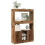 Aparador alto madera ingeniería madera envejecida 92x33x140 cm de , Librerías y estanterías - Ref: Foro24-3309616, Precio: 91...