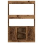 Aparador alto madera ingeniería madera envejecida 92x33x140 cm de , Librerías y estanterías - Ref: Foro24-3309616, Precio: 92...