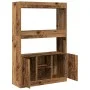 Aparador alto madera ingeniería madera envejecida 92x33x140 cm de , Librerías y estanterías - Ref: Foro24-3309616, Precio: 91...