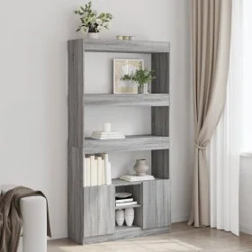 Aparador alto madera de ingeniería gris Sonoma 92x33x180 cm de , Librerías y estanterías - Ref: Foro24-3309623, Precio: 114,0...