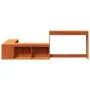Mueble con escritorio madera maciza pino marrón 222x122x75 cm de , Mesitas de noche - Ref: Foro24-855755, Precio: 169,48 €, D...