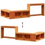 Mueble con escritorio madera maciza pino marrón 222x122x75 cm de , Mesitas de noche - Ref: Foro24-855755, Precio: 169,48 €, D...