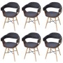 Sillas de comedor 6 unidades madera curvada y tela gris oscuro de vidaXL, Sillas de comedor - Ref: Foro24-271947, Precio: 634...