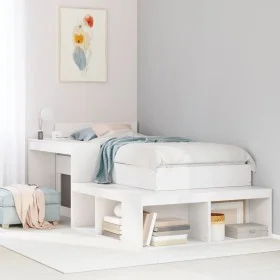Mueble con escritorio madera maciza pino blanco 232x112x75 cm de , Mesitas de noche - Ref: Foro24-855760, Precio: 199,42 €, D...