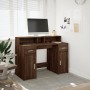 Escritorio con LED madera ingeniería marrón roble 120x55x91 cm de , Escritorios - Ref: Foro24-3309417, Precio: 180,11 €, Desc...