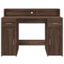 Escritorio con LED madera ingeniería marrón roble 120x55x91 cm de , Escritorios - Ref: Foro24-3309417, Precio: 180,11 €, Desc...