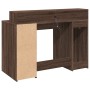 Escritorio con LED madera ingeniería marrón roble 120x55x91 cm de , Escritorios - Ref: Foro24-3309417, Precio: 180,11 €, Desc...