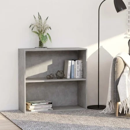 Estantería 2 niveles contrachapada gris hormigón 80x30x76,5cm de , Librerías y estanterías - Ref: Foro24-801003, Precio: 45,9...