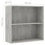 Estantería 2 niveles contrachapada gris hormigón 80x30x76,5cm de , Librerías y estanterías - Ref: Foro24-801003, Precio: 45,9...