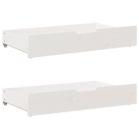 Cajones debajo cama con ruedas 2 uds madera maciza pino blanco de , Cajones de almacenaje doméstico - Ref: Foro24-850921, Pre...