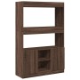Aparador alto madera de ingeniería roble marrón 92x33x140 cm de , Librerías y estanterías - Ref: Foro24-3309615, Precio: 95,2...