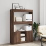 Aparador alto madera de ingeniería roble marrón 92x33x140 cm de , Librerías y estanterías - Ref: Foro24-3309615, Precio: 95,2...