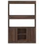 Aparador alto madera de ingeniería roble marrón 92x33x140 cm de , Librerías y estanterías - Ref: Foro24-3309615, Precio: 95,2...