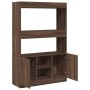 Aparador alto madera de ingeniería roble marrón 92x33x140 cm de , Librerías y estanterías - Ref: Foro24-3309615, Precio: 95,2...