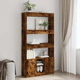 Hoher Schrank aus geräucherter Eichen-Ingenieurholz 92x33x180 cm. von , Bücherregale und Regale - Ref: Foro24-3309622, Preis:...